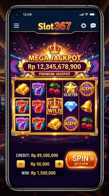 Screenshot antarmuka utama aplikasi slot367 yang interaktif.